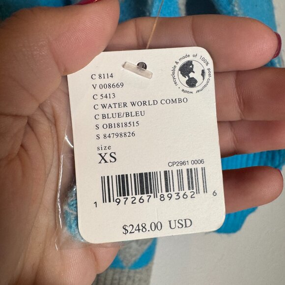 FREE PEOPLE Harley Turtleneck Blue Water World Sweater Size XS NWT - Picture 6 of 10